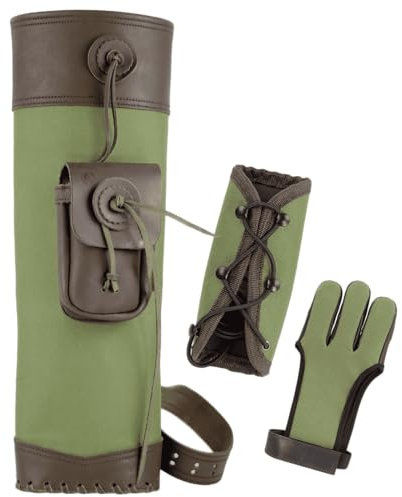 elToro Horrido Line Set - Armschutz, Rückenköcher und Handschuh (Größe XL) Zubehör für Bogenschießen, Pfeil und Bogen, Bogensport