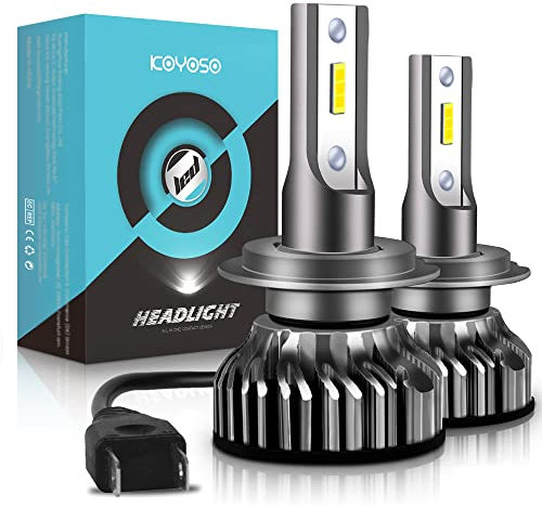 KOYOSO Lampadine H7 LED 160W 32000LM, Kit Lampada Sostituzione per Alogena Lampade e Xenon Luci, 12V 6000K Bianco