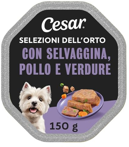 Cesar Selezione dell'orto Cibo per Cane con Selvaggina, Pollo e Verdure 150 g, 14 Vaschette