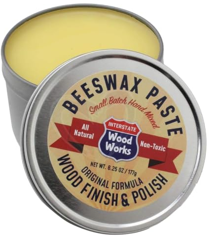Interstate WoodWorks Beeswax Paste Wood Finish & Polish - 6.25 oz.- Cutting Board Sealer - Made in America