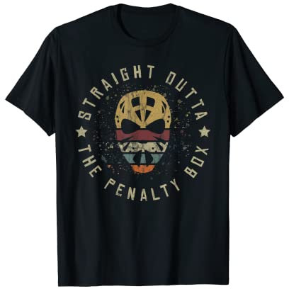Eishockey Spieler Torwart Maske Puck Bully Penalty Team T-Shirt