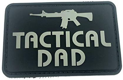 Tactical Dad Grau Morale Patch PVC Airsoft Paintball Klett Emblem Abzeichen