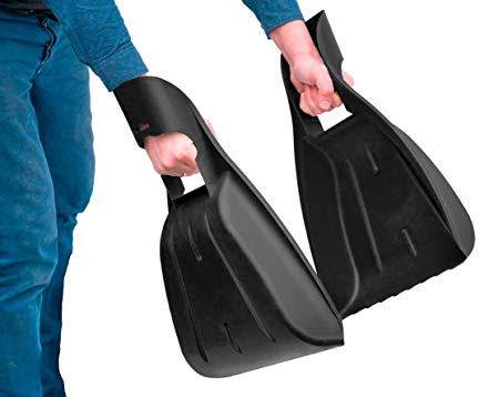 FairFox praktischer Laubgreifer I Umweltfreundlich aus 100% Recycel-Kunststoff I Doppel-Laubschaufel Machen Gartenpflege einfach I Laubhaufen schnell & einfach in den Laubsack befördern