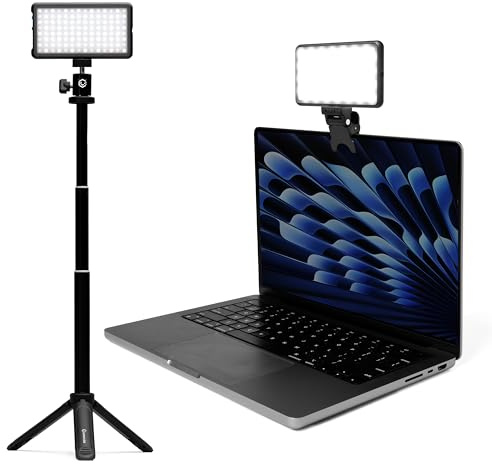 Lume Cube - Broadcast Lighting Kit - Webcam Light for Computer - Video Conference Lighting Kit for Laptop - Adjustable Brightness & Color Temperature - Tripod & Suction Mount