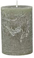 Chic Antique macon Rustic Pillar Candle varios colores y tamaños vela antigua NUEVA velas de altar 100% parafina Largo tiempo de combustión (Oliva, 10x7cm)