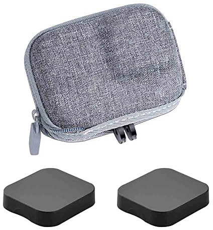 ULBTER Mini custodia Borsa per GoPro Hero 12 11 10 9 8 Hero12 Hero11 Hero10 Hero9 Hero8 nero Tappo Coprilente in gomma copriobiettivo, Grigio trasporto scatole accessorio [1+2 pezzo]