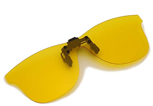 Long Keeper Clip per Occhiali da Sole Lenti Polarizzate da Uomo e Donna Occhiali per Guida Visione Notturna con clip on e flip up Ideale per Guida (Giallo)