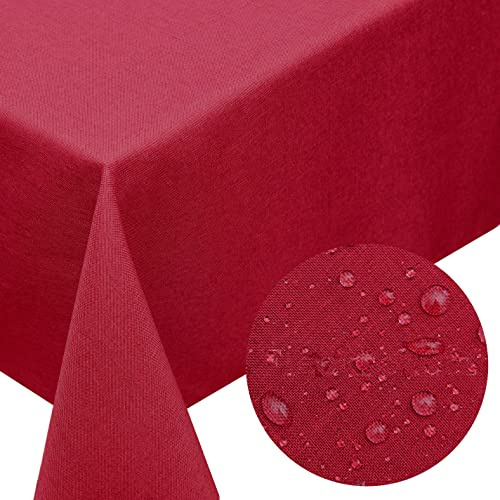 Bordeaux-rote ovale Tischdecke (135 x 180 cm) - Outdoor geeignet