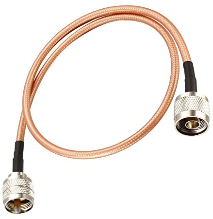 Rebower RG400 Cavi Coassiale UHF () Maschio a N Maschio, [per Coassiale Broadcast Coassiale] - 2piedi/ 50 Ohm/Oro Tono/ 1pz
