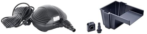 Pontec 50851 PondoMax Eco 1500 & 73348 PondoFall - Set aus Filter- und Bachlaufpumpe / Teichpumpe (1.500 l/h) und Bachlaufelement (1.000-4.000 l/h)