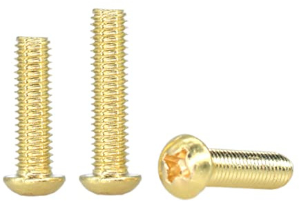 MACHSWON 10 Stück M4 Messing Kreuz Rundkopf Maschinenschraube M4 x 10 mm Messing Schraube Gewinde Schrauben Kreuzkopf Kupferschraube