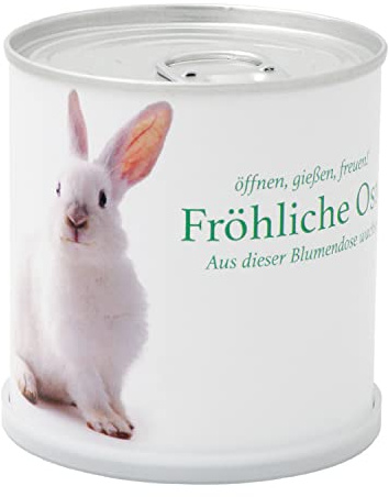 MacFlowers® | Anzuchtset mit Sonnenblumen | Ostergrüße Osterhase Ostern | Geschenkset mit Einer Sorte Samen in süßer instant Gardening Blumendose