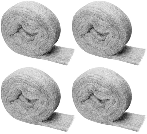 Shineboc 4 Rollen 00 Stahlwolle Gegen Mäuse, 16m Wirksam für Löcher, Wand Risse, Nagerstop - Mäuseabwehr für Haus, Garage und Garten