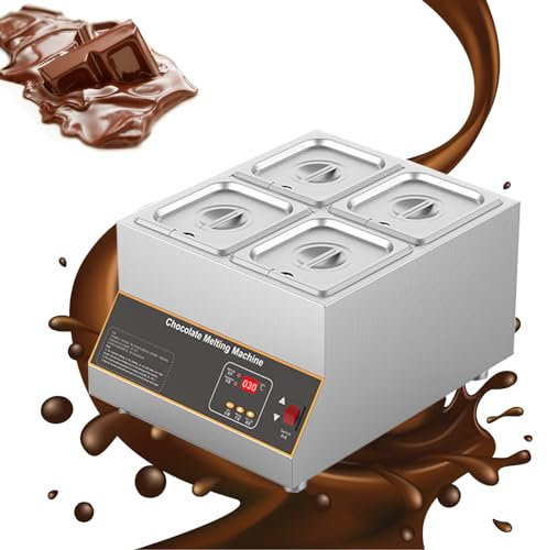 Ddasam Macchina per cioccolata calda Temperatrice cioccolato 500W Uso Commerciale per Hotel Albergo, Bagnomaria per Cioccolato 0-95℃ contenitore per fondere, macchina per sciogliere e melter Pot