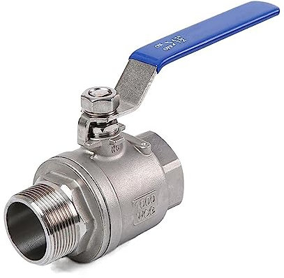 IBOWZ Kugelhahn Kugelhähne aus Edelstahl 304,Kugelhahn mit Innen- und Außengewinde,Zweiwege-Kugelhahn mit vollem Durchgang für Trinkwasser,1/4 Zoll,3/8 Zoll,1/2 Zoll,3/4 Zoll,1 Zoll,1-1/4 Zoll,1-1