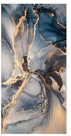 NXMYDBD Abstrakte goldblaue Leinwandgemälde, große Marmor-Poster und Drucke, Wandkunstbilder für Wohnzimmer, Heimdekoration, 70x140cm (28x55 Zoll), ungerahmt