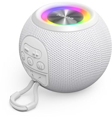 Hama | Altavoz Bluetooth (Altavoces inalámbricos 5W Potencia, iluminación led, 10H música, USB-C, conexión Jack 3.5mm) Blanco