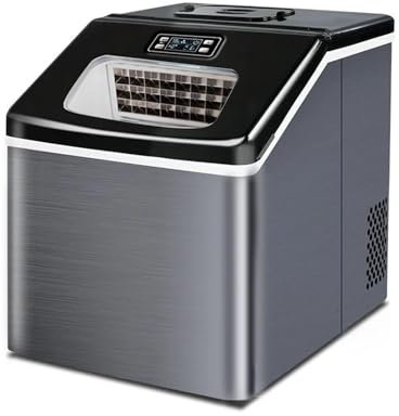 Máquina For Hacer Hielo Comercial De 30 Kg, Máquina For Hacer Cubitos De Hielo Portátil For Encimera Doméstica, Generador De Hielo Eléctrico Con Ventana Transparente