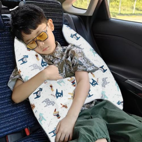 Kids Adults Car Travel Pillow Car Seat Head Support Neck Pillow Soft Head Body Car Seat Belt Pillow Cushion Safety Strap Cover Headrest Aircraft Car Travel Sleeping Pillow For Car Seat Airplane Train