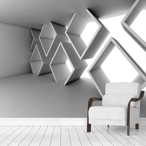 MIXUEXUNLU Mural Wallpaper 3D Cement Wall Geometric Architectural Space Extension Wall Painting Bedroom Sofa Abstract