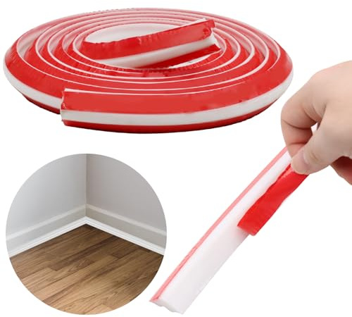 ZOCONE TPE Quadrant Trim 3M Beading for Laminate Flooring, Skirting Board Trim Self Adhesive Coving for Ceilings Wall Edging Strip, Thicken Moulding Trim Plastic Corner Trim for Cabinet (27x20mm)