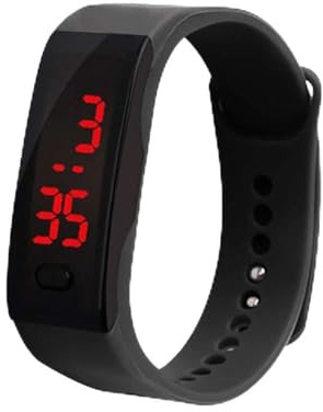 AKTOUR Orologio Fitness Orologio Sportivo Bracciale per orologio Gel Sport LED Orologio sportivo per studenti Cose Gratis Orologio Sportivo (Black, One Size)