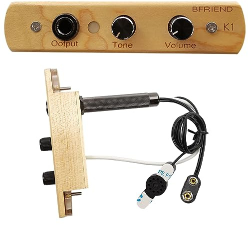 LYEAA Elektronisches Tonabnehmersystem, Ausgangsbuchse, Mikrofon, elektronisches Tonabnehmersystem, Cajon-Trommel-Tonabnehmer mit Ton-Lautstärkeregler, Zubehör for Schlaginstrumente