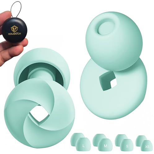 Tapones para los Oídos Antiruido, Tapones Oídos Ruido Dormir, Reducción de Ruido 33 dB,Tapones Anti Ronquidos de Silicona Flexible, Para Conciertos,Viajes, Estudiar. (Azul Turquesa, talla única)