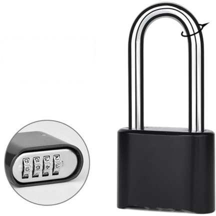 2 Pack Heavy Duty Combination Padlocks Outdoor, Large 4 Digit Code Padlock with 8mm Thick 304 Stainless Steel Shackle for Garage, School, Gate