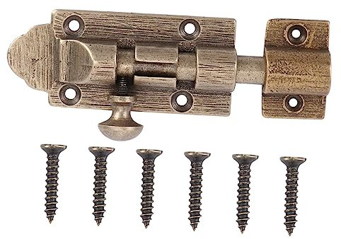 ANDRESLAD 1satz Holz Türschloss Mit Antikem Kupfer Design Stabiler Fenster Und Türverschluss Einfache Installation Und Langlebig Für Holz Und Sicherheitstüren