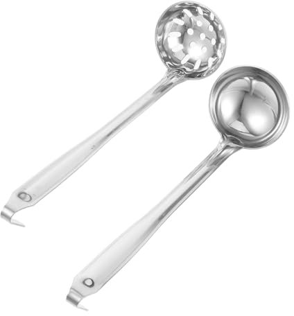 ULTECHNOVO 2 Stück Soßenlöffel aus Edelstahl Soße Suppenlöffel Schöpflöffel aus Edelstahl tiefer Suppenlöffel Suppenkellen für die Küche Rostfreier Stahl Silver