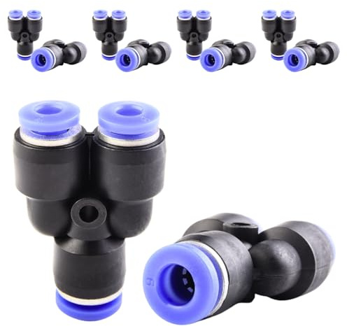 ANGEEK10 piezas Conector en Y de 3 vías de 6-4 mm, racor neumático reductor, conectores de acoplamiento rápido, racores rápidos de plástico de 3 vías