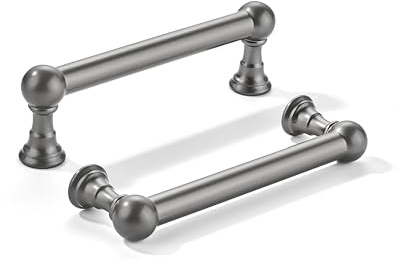 khtumeware 10 Pack 5 Inch Hole Center ASH Gray Cabinet Pulls Heavy Duty Solid Cabinet Handles cabinets Dressers Kitchens Handles Bathroom cabinets