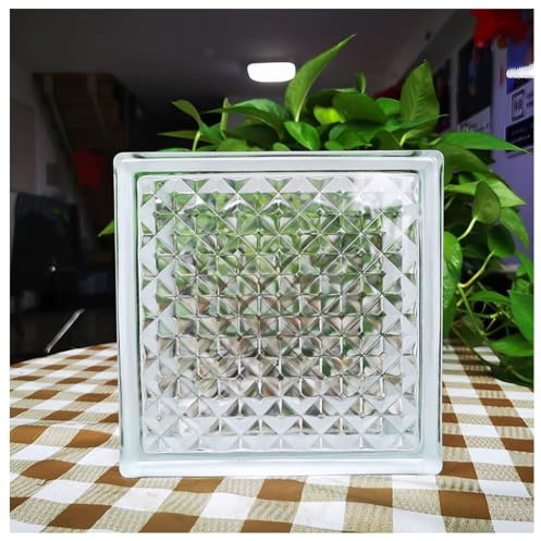 Zfmnoyev Briques De Verre Carrées Translucides, Briques De Cristal, Isolation Phonique, Isolation Thermique, Cloison Décorative, pour Chambre, Terrasse, Balcon, Jardin, Bâtiment(A)