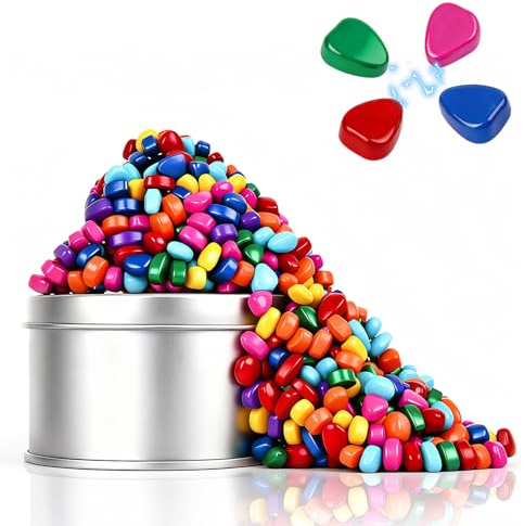 610+Pcs Magnetsteine Bunt, Magnet Steine Magnetspiel, Bunte Magnetsteine Anti Stress Spielzeug, Magnetsteinen Mini Fingerspiele Erwachsene Stressabbau Entspannung für Zuhause Büro, Metallbox