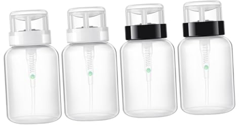 Gatuida 4 pezzi Bottiglie Vuote per Solvente Unghie con Dispenser Pompa Blocca Premitura Contenitori per Liquidi per Rimozione e Pulizia Unghie Facili da Usare e Riutilizzabili