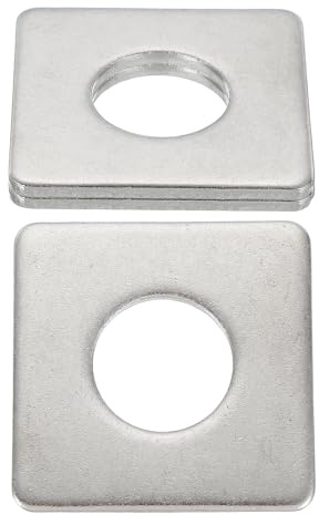 QUARKZMAN 3 Piezas Arandelas Planas Cuadradas 22MM DI x 50MM Placa Plateado | de x 3MM Espesor, Plana Espaciador Junta, 304 Acero Inoxidable, para Tornillos Fábricas Talleres