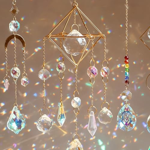 Kinberry 400 Stück Sonnenfänger Kristall Bastelset, Suncatcher DIY mit Regenbogen-Effekt, Kristallklar Sonnenfänger Basteln, Regenbogen-Effekt, für Fenster, Zuhause, Büro, Garten & Outdoor Deko