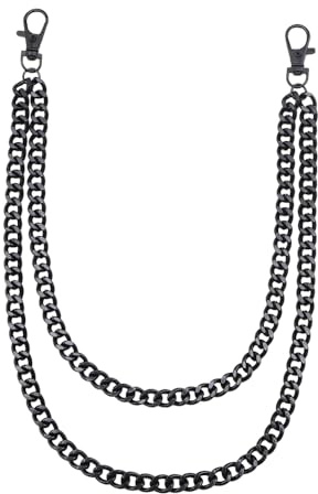 DONGKER Chaîne de Portefeuille,Porte-clés Punk Biker Robuste pour Hommes et Femmes,Passants de Ceinture,Utilisation Dans les Poches de Jeans