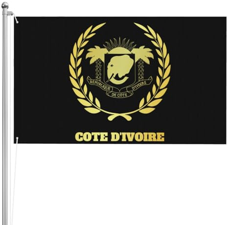 Logo Ivoirien De Côte D'Ivoire Drapeau De Festival Imprimé Drapeaux Résistant Aux Intempéries Bannières 90X150Cm Pour Dortoirs Ferme Intérieure