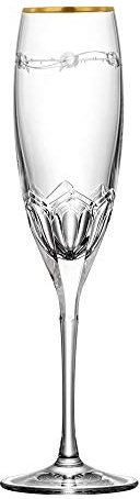 ARNSTADT KRISTALL Sektglas Lilly Gold clear (25 cm) Kristallglas mundgeblasen · handgeschliffen · Handmade in Germany · 24 Karat Goldrand