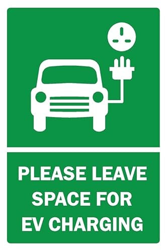 Please leave space for electric vehicle EV charging safety sign - 3mm Aluminium sign (300mm x 200mm)
