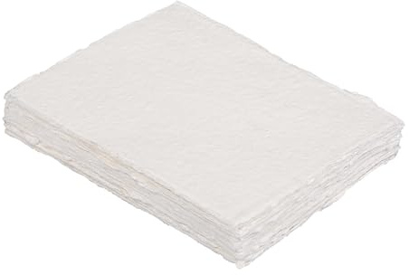 LEATHER VILLAGE Aquarellpapier, 300 g/m², 17,8 x 12,7 cm, 25 Blatt, handgefertigtes Bütten-Randpapier, strukturiert, gemischte Medien, Kaltpressblock für Kalligraphie, Skizzieren, Basteln und Malen