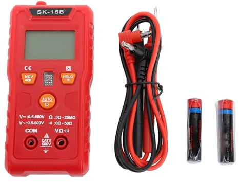 Mini Multimetro Digitale di Tipo Tascabile Design per la Prevenzione delle Ustioni Multitester Portatile Multifunzionale per Tensione, Corrente, Resistenza, Frequenza con Comoda
