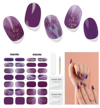 Nagelfolie UV Härtend - 28 Stück Nagelsticker UV Gel Nagelfolien Nagelfolie Selbstklebend Nail Sticker Nagellackstreifen Gel-Nagelaufkleber Art Stickers DIY für Damen Mädchen Weihnachten
