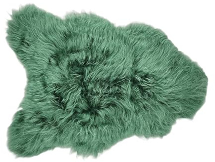 Provellus Premium Island Lammfell Schaffell Bunt Gefärbt Weich Fell Teppich Multicolor (Teal, 80-100cm x 40-50cm)