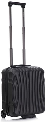 R.Leone Valigia 45x36x20 cm Easyjet Trolley Bagaglio a Mano 2 Ruota in ABS 20374ES (45x36x20cm 2Ruota, Nero)