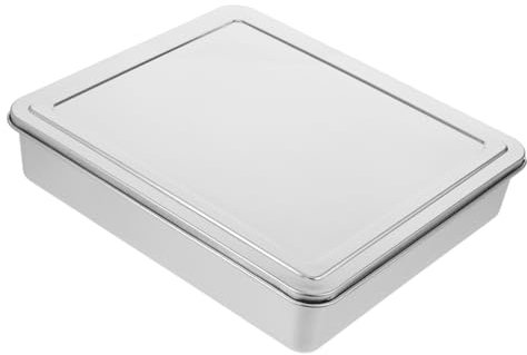 HEALLILY Teglia Da Forno Acciaio Inossidabile Con Coperchio Stampo Per Torte e Pane Per Cucina e Congelatore Perfetta Per Dolci e Domestica