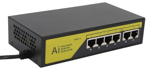 Network Ethernet Network, 2 Porte di Collegamento Mbps 10/100 Mbps 6 Porta Switch Poe per Telecamere IP WLAN Access Points IP (Spina Europea)
