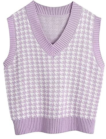 Générique Pull sans Manches pour Femme Col en V Gilet en Tricot Élégant Femmes Classique sans Pulls Automne Et Hiver Coton Débardeur Tricots Pull Décontracté